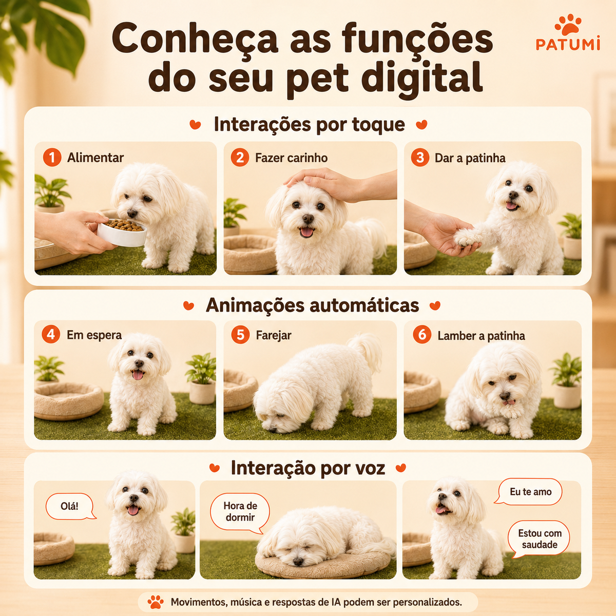 Casinha de Projeção Interativa com Vida Digital 3D Personalizada do Seu Pet