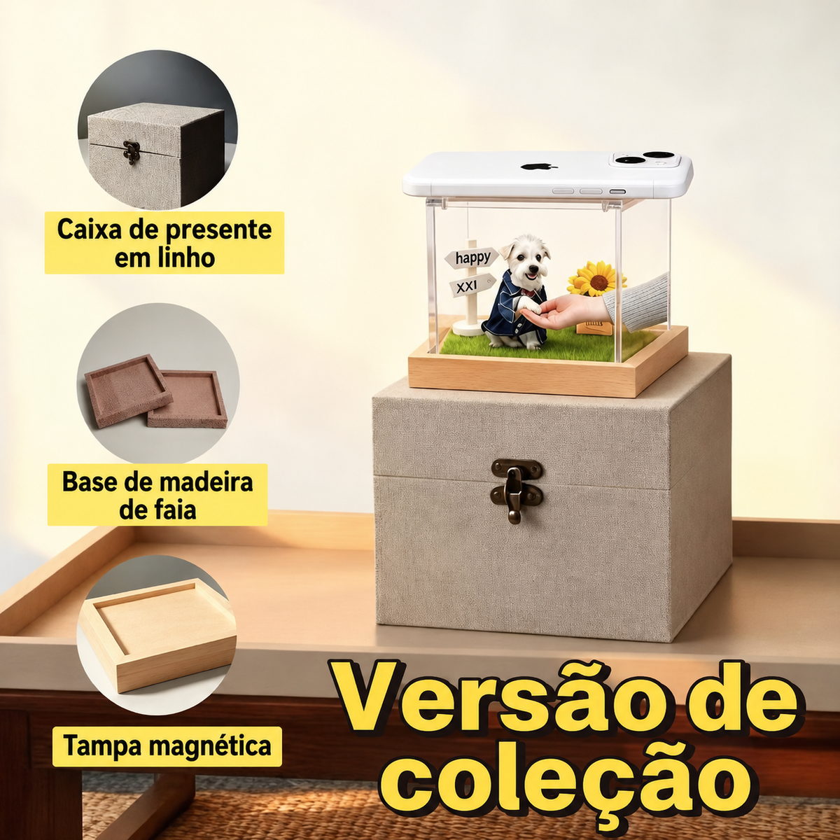 Casinha de Projeção Interativa com Vida Digital 3D Personalizada do Seu Pet